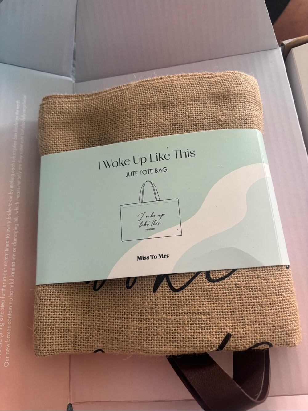 I Woke Up Like This Jute Tote Bag - Natural Tan